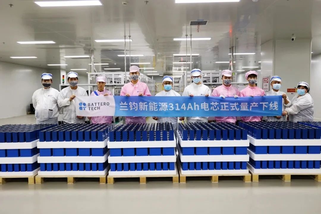 190Wh/kg!循環壽命超1萬次!蘭鈞新能源314Ah電芯批量下線