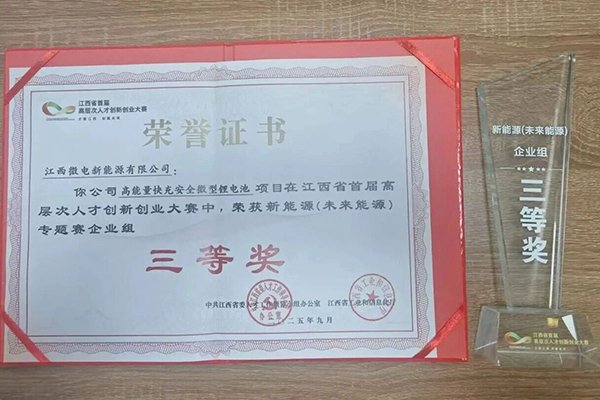 微電新能源江西分公司獲省級創業大賽三等獎