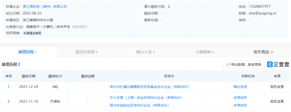 愚工高科技(湖州)有限公司 愚工高科技(湖州)有限公司