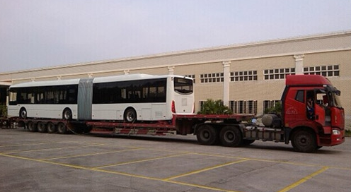 全球首臺18米純電動鉸接車出口德國 搭載湘潭銀河電池