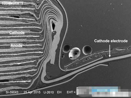 iPhone 6 Plus 鋰電池的陰極端點