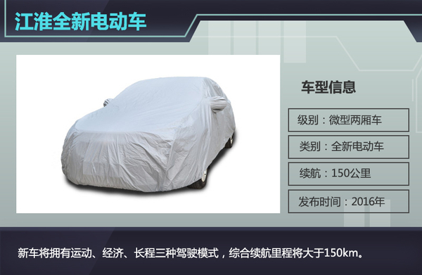 江淮微型電動(dòng)車電池續(xù)航150km 將于明年發(fā)布