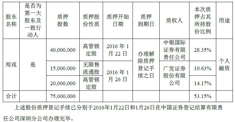 質(zhì)押情況 質(zhì)押情況