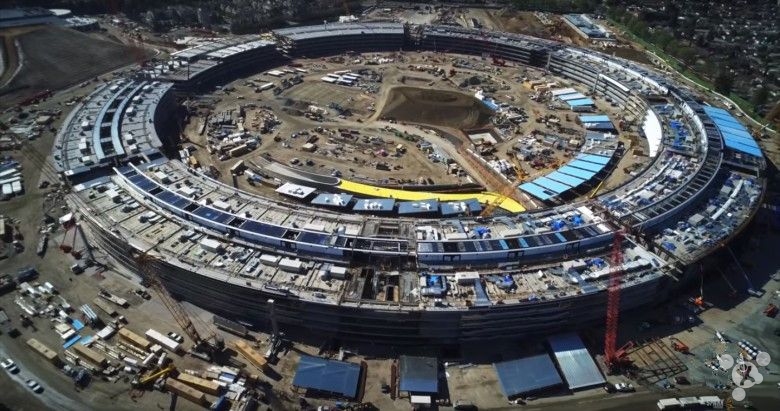 又航拍蘋果新總部大樓 工程在有條不紊進行 又航拍蘋果新總部大樓 工程在有條不紊進行