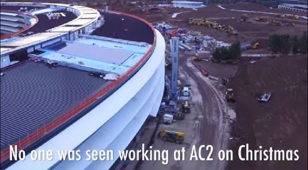 蘋果Campus 2 飛船總部4K無人機捕捉禮堂鏡頭