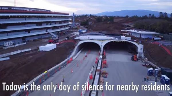 蘋果Campus 2 飛船總部4K無人機捕捉禮堂鏡頭