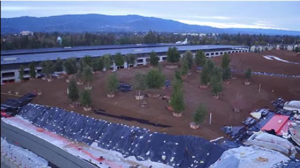 蘋果Campus 2 飛船總部4K無人機捕捉禮堂鏡頭