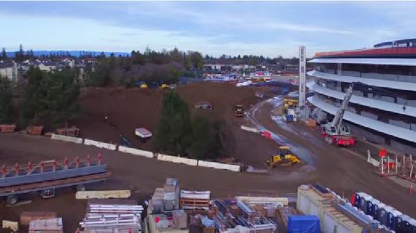 蘋果Campus 2 飛船總部4K無人機捕捉禮堂鏡頭