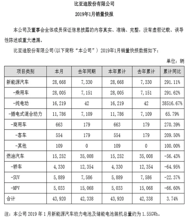 新能源車擔綱增長重任 1月比亞迪純電動車銷16219輛