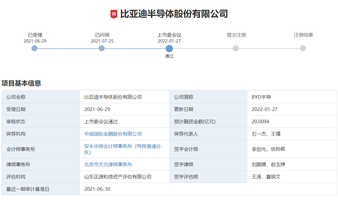 比亞迪半導體股份有限公司
