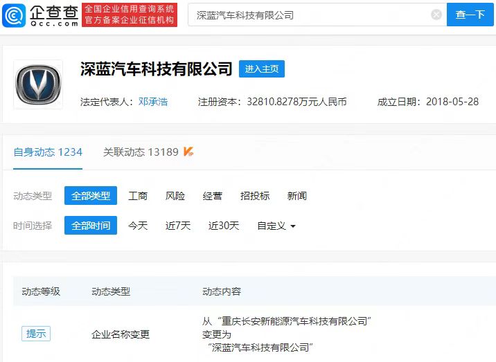 向高端新能源汽車品牌發(fā)展 長安新能源更名為深藍(lán)汽車