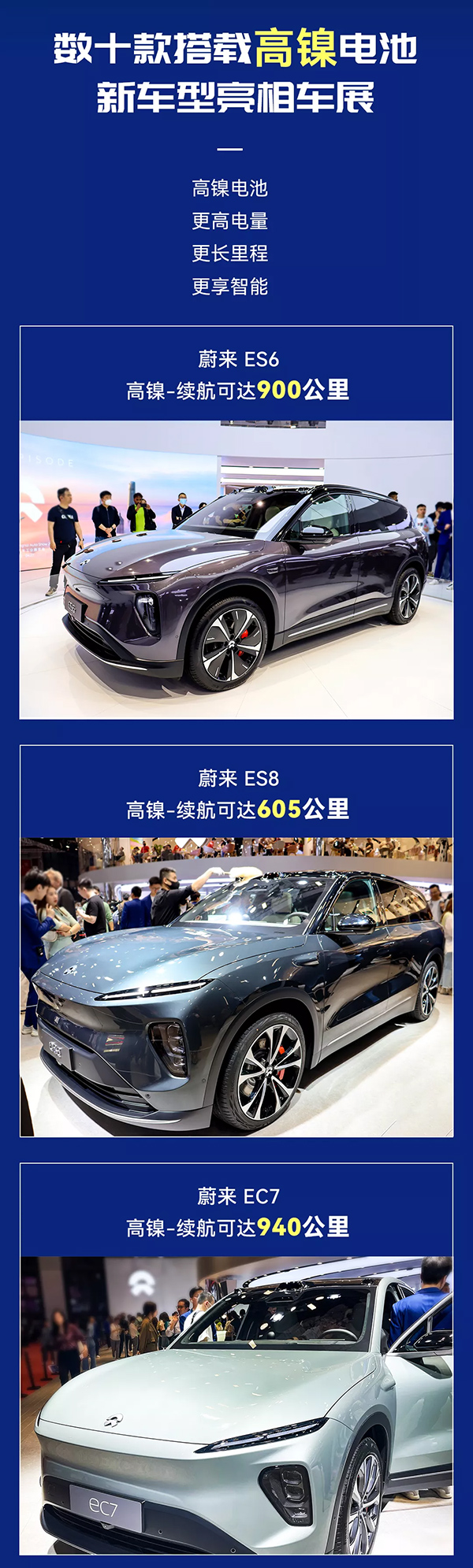 搭載高鎳三元電池 上海車展數十款新車全球首發亮相 搭載高鎳三元電池 上海車展數十款新車全球首發亮相