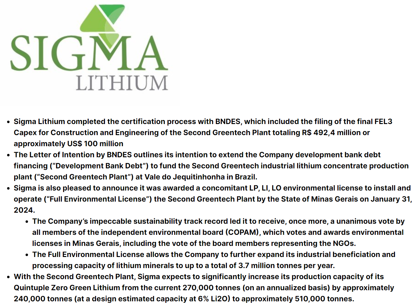 Sigma Lithium Sigma Lithium