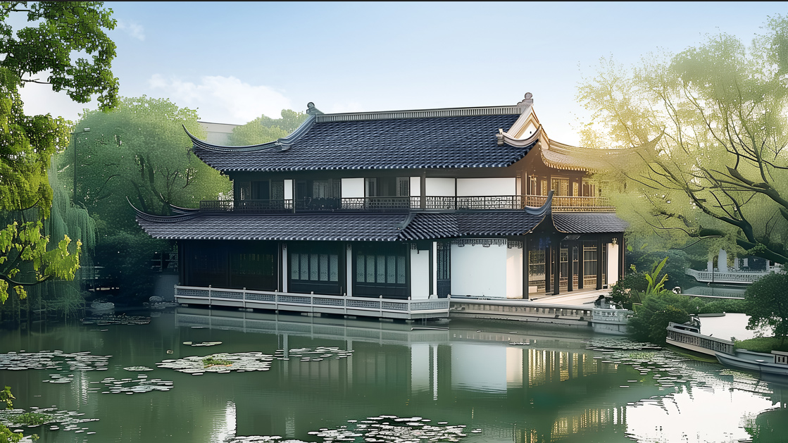 圖:華寶新能美學曲面光伏瓦應用場景 圖:華寶新能美學曲面光伏瓦應用場景