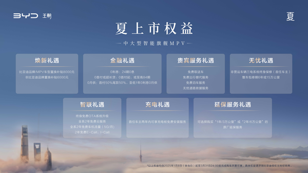 引領(lǐng)中大型智能MPV新趨勢！比亞迪夏售價24.98萬元起